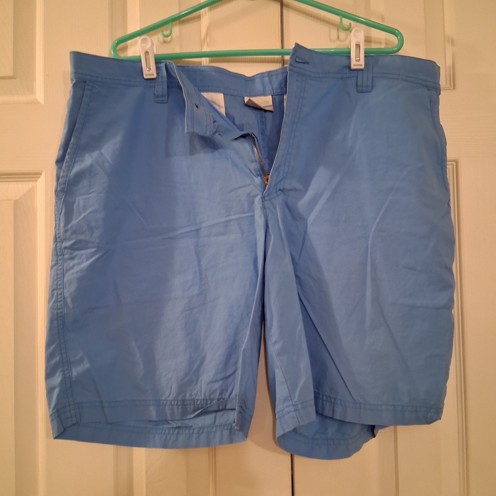 Columbia Light Blue Flat Front Shorts